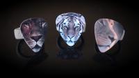 Guitar Pick Adjustable Ring - Lion or Tiger Design!