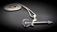 Titanium Guitar Pendants On Ball Chain - Choice of Colour and Chain