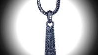 Hip Hop Rapper Iced Out Microphone Pendant In Black