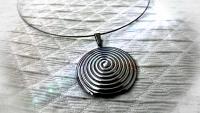 Bullseye Dome Circle Pendant in Stainless Steel - Customise This Piece!