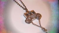 Cinderella Style fairy tale Necklace Carriage and Hanging Shoe Necklace