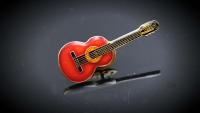 Classical Guitar Pin Badge In Spruce