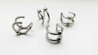 Steel Double Hoop Cartilage Clip On with Balls