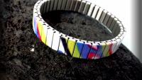 Stainless Steel Colorful Art Paint Stretch Bracelet