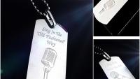 Chrome Tag Pendants with Microphones