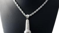 Crystal Microphone Pendant - Large Statement Size!