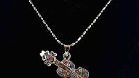 Acoustic Crystal  Guitar Music Necklace