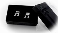 Music Note Cufflinks with Crystal Stones