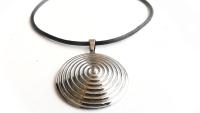 Dome Pendant "Bullseye" Leather Choker