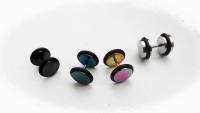 Fake Ear Plug with O-Rings - Titanium