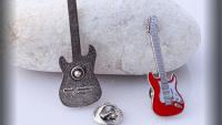 Fender Stratocaster Style Red Pin Badge - Standard Size & Super Size!