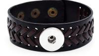 Leather Bracelet with Music Snap Buttons