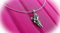 Flute Pendant - Stainless Steel Angel/Cupid Playing Flute