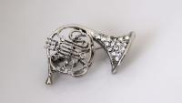 French Horn Brooch Pin