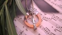 Microphone Pendant -Stainless Steel Geometric Circle Design