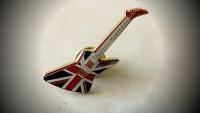 Gibson Explorer Guitar Pin Badge - Union Jack & American Flag