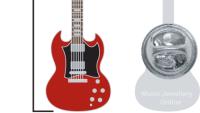 Gibson SG Style Guitar Pin Badge - Heritage Cherry Colour