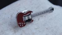 Gibson SG Style Guitar Pin Badge - Heritage Cherry Colour