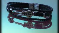 Guitar Bracelet - Stainless Steel and Leather