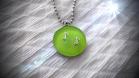 Lemon Green Circle Pendant With Music Notes