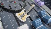 Guitar Pendant 3 tone Stainless Steel with Fancy Scratch Plate