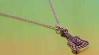 Guitar Necklace With Crystals