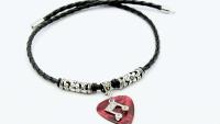 Guitar Pick Necklace with Music Note Charm -Customisable