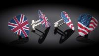 Guitar Pick Cufflinks - British Flag & American Flag - Patriotic Cufflinks