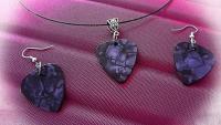 Guitar Pick Choker Necklace and Earring Set