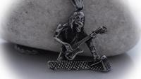 Guitar Rocker Man Pendant in Stainless Steel