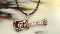 Guitar Pendant - Stone Guitar with Stones and Nylon Strings