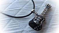 Guitar Pendant - Stone Guitar with Stones and Nylon Strings