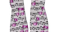 socks with a music note theme