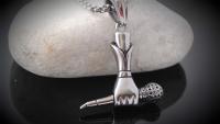 Microphone With Hand Stainless Steel Pendant