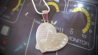 Valentines Heart Pendant in Stainless Steel with Music Note