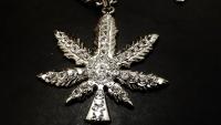 Hip Hop Iced Out Marijuana Weed Leaf Pendant