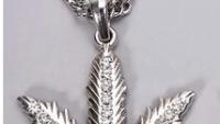 Hip Hop Iced Out Marijuana Weed Leaf Pendant