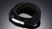 Punk Braided Multi Strand Leather Bracelet with Solid Stainless Steel Clasp