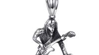 Guitar Rocker Man Pendant in Stainless Steel