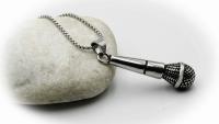 Microphone Pendant  "Jumbo Super Size" Stainless Steel