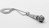 Microphone Pendant  "Jumbo Super Size" Stainless Steel