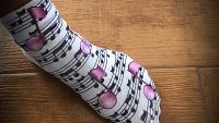 socks with a music note theme