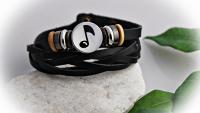 Leather Multilayer Bracelet with Music Snap Buttons