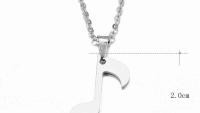 Music Note Quaver Necklace in Stainless Steel