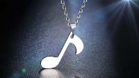 Music Note Quaver Necklace in Stainless Steel