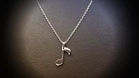 Music Note Quaver Necklace in Stainless Steel