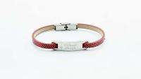 Red snakeskin leather music bracelet