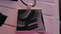 Piano Abstract Swirl Design - Funky Resin Pendant