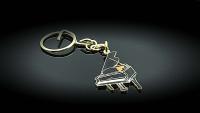 Grand Piano Keychain / Keyring