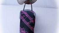 Music Note Score Tie Pink & Black